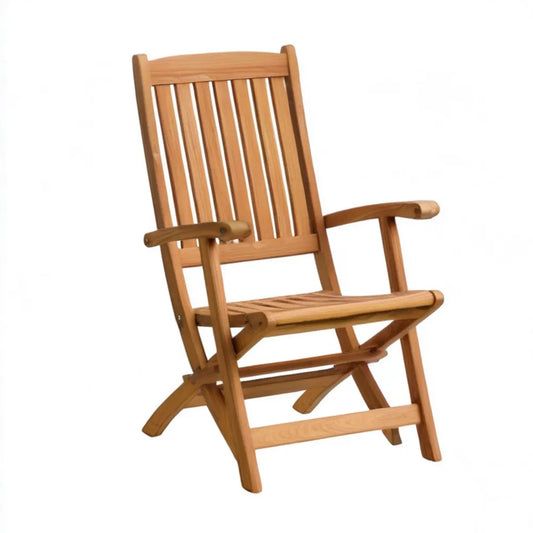 Brązowe składane krzesło ogrodowe z litego drewna akacjowego 57 x 62 x 108 cm
